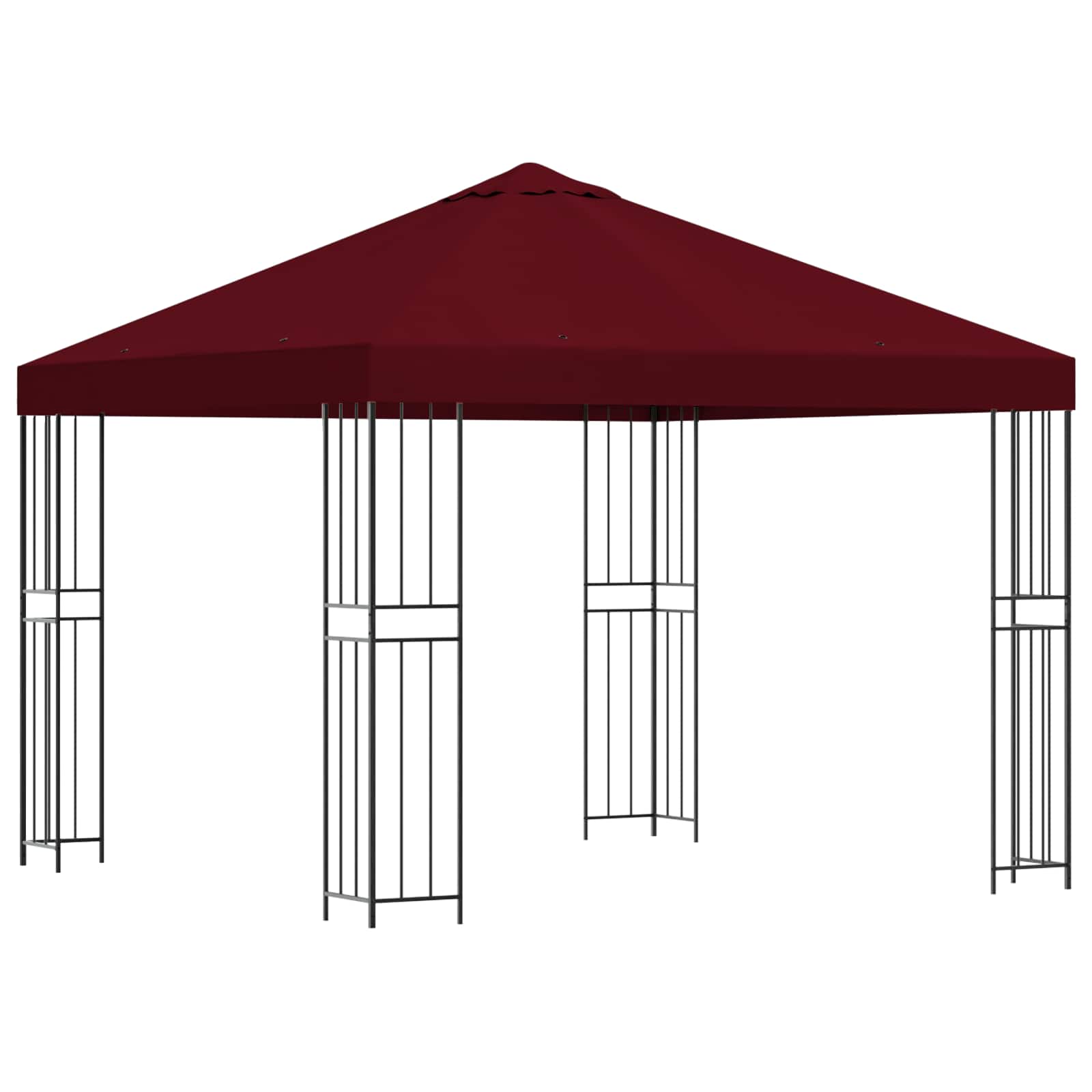 Paviljon 3 x 3 m Veinipunane Polüester ja teras 190 gsm