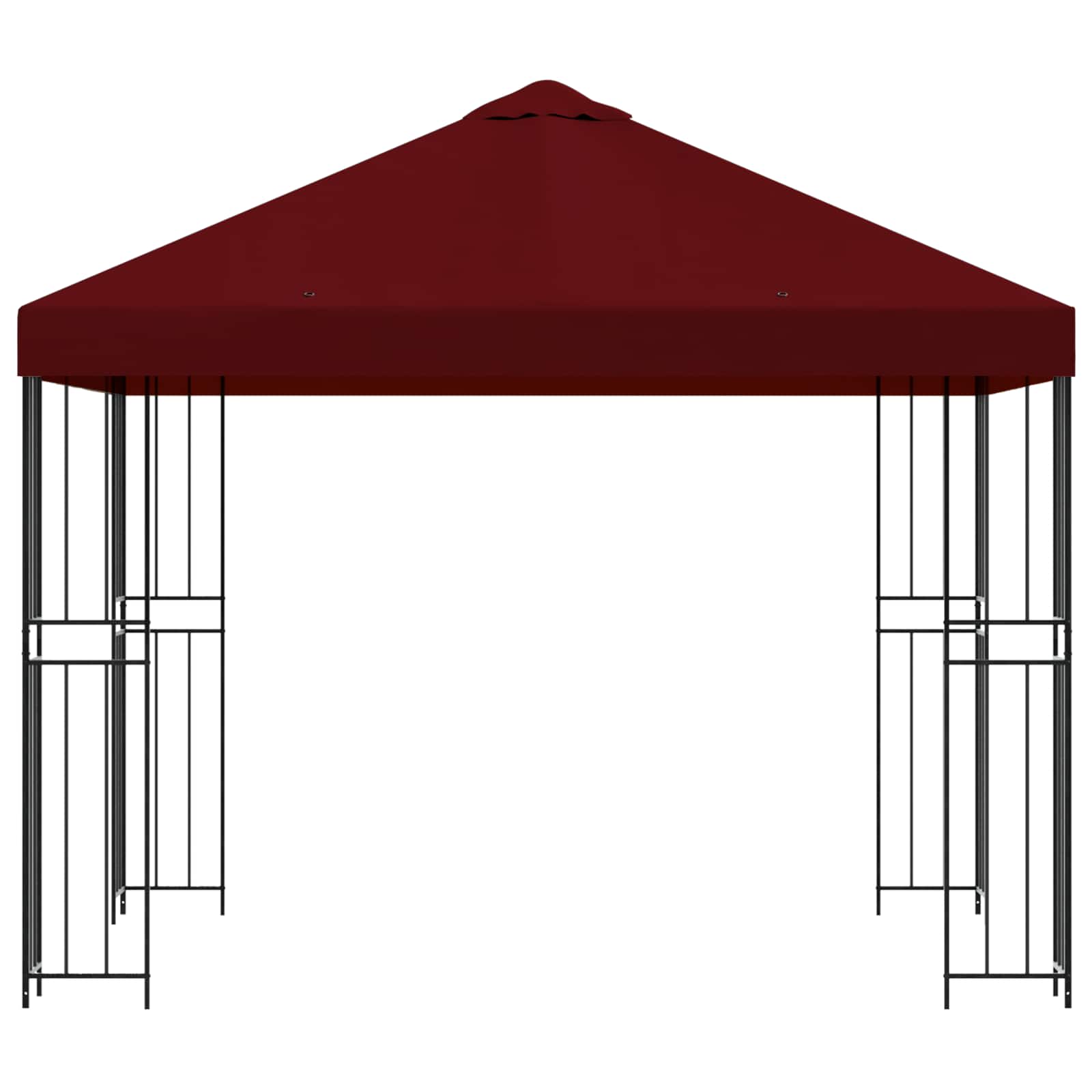 Paviljon 3 x 3 m Veinipunane Polüester ja teras 190 gsm