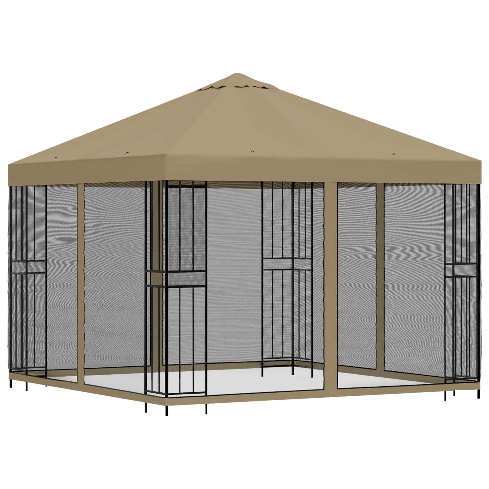 Aia telk külgseintega 3 x 3 m Beež Polüester ja teras 190 gsm