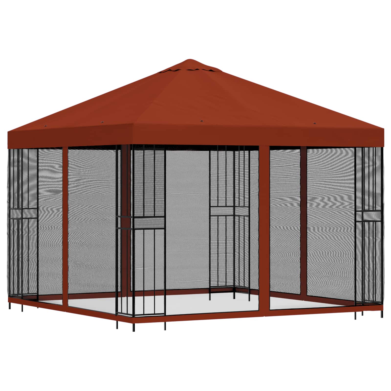 Aia telk külgseintega 3 x 3 m Terrakota Polüester ja teras