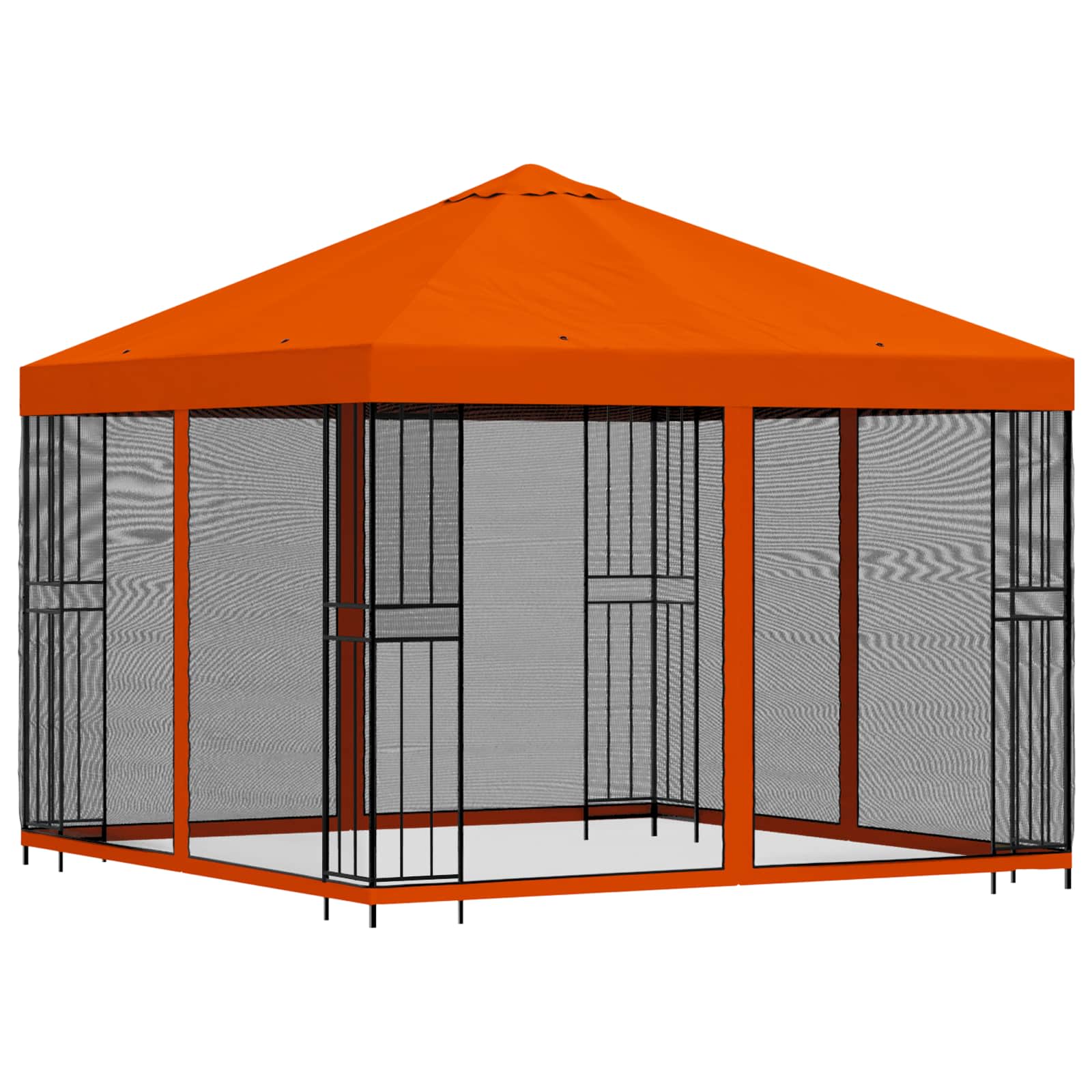 Aia telk külgseintega 3 x 3 m Oranž Polüester ja teras 190 gsm