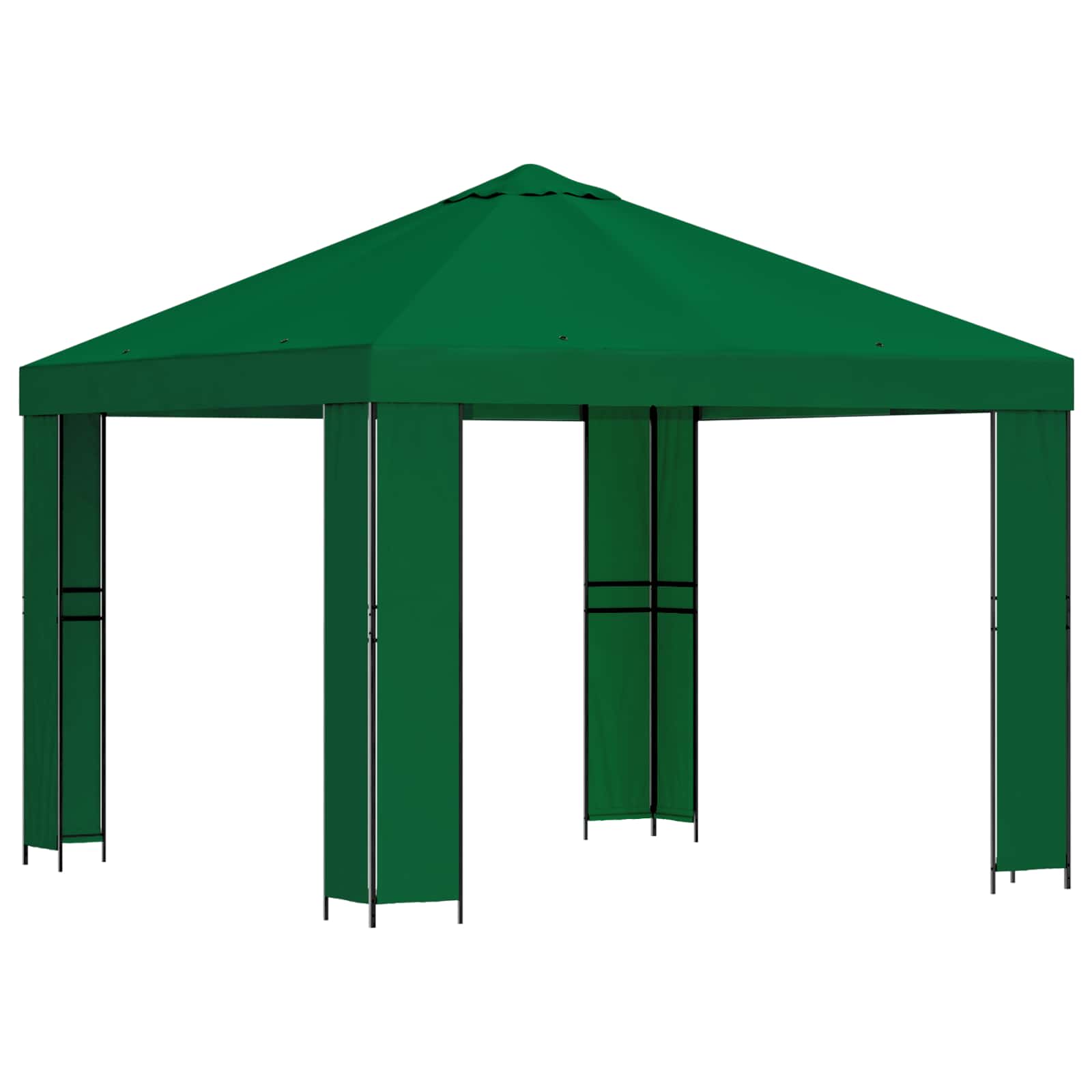 Paviljon 3 x 3 m Roheline Polüester ja teras 190 gsm