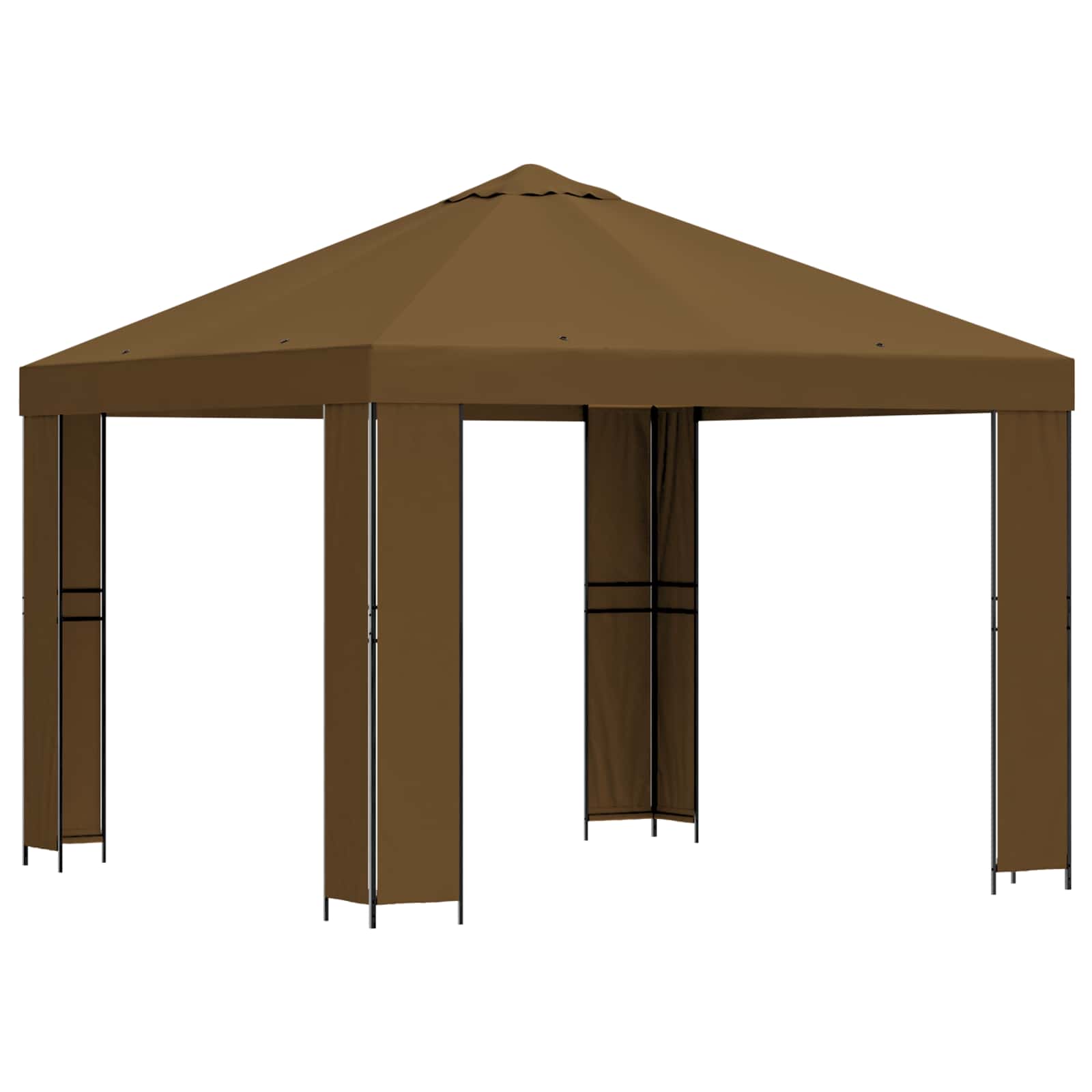 Paviljon 3 x 3 m Pruunikashall Polüester ja teras 190 gsm