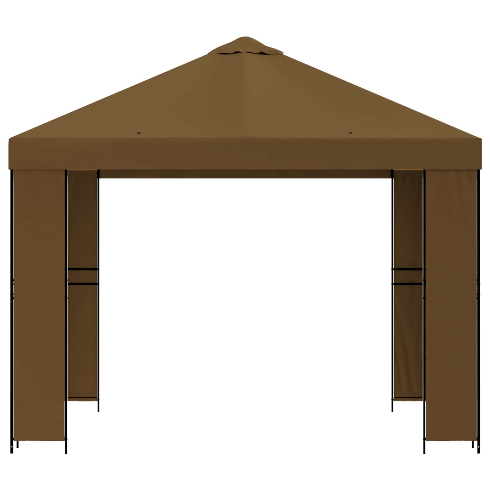 Paviljon 3 x 3 m Pruunikashall Polüester ja teras 190 gsm