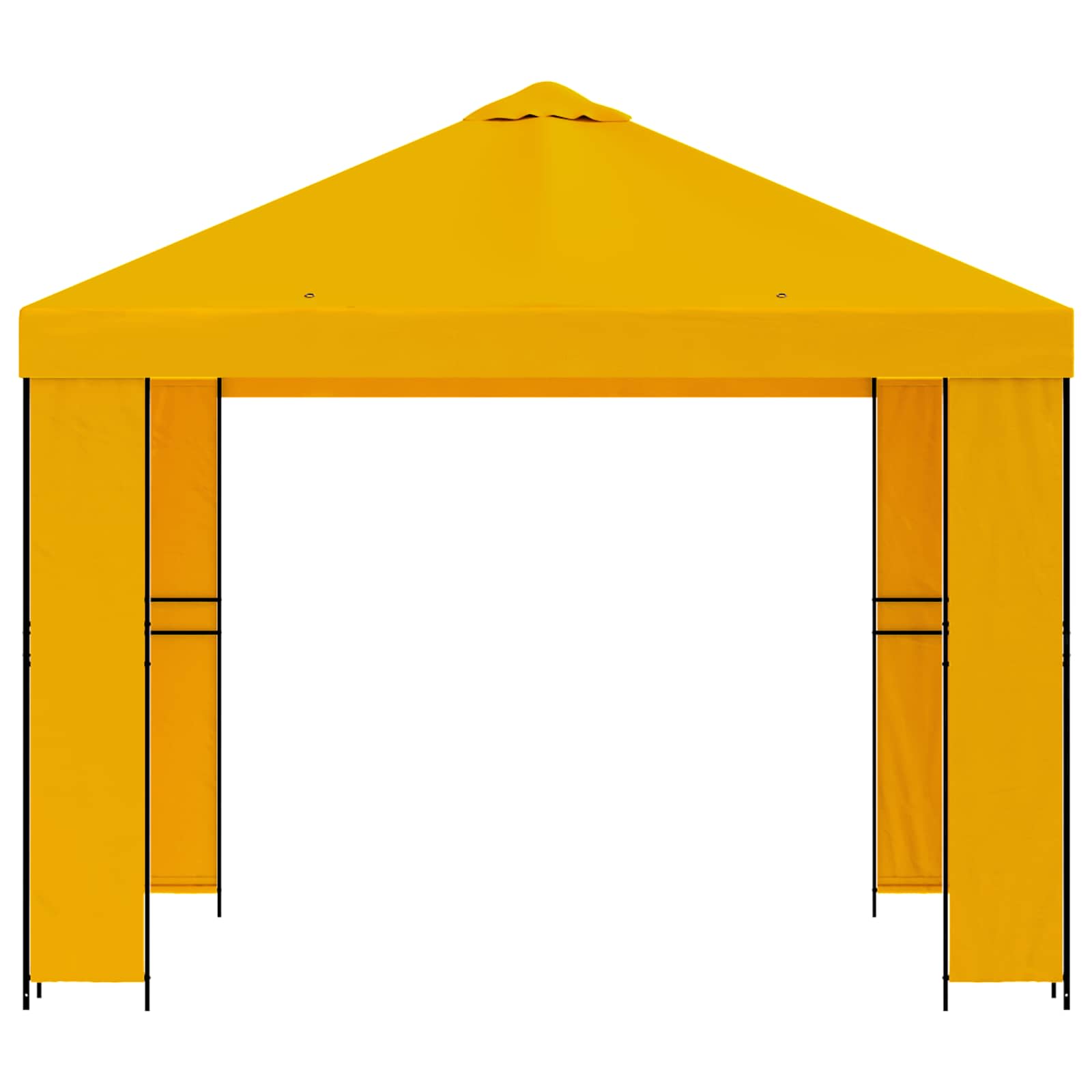 Paviljon 3 x 3 m Kollane Polüester ja teras 190 gsm