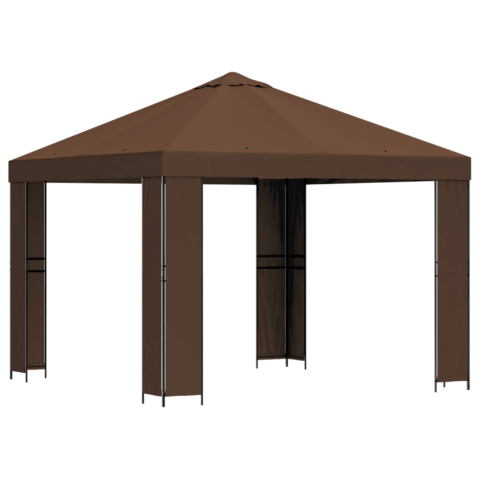 Paviljon 3 x 3 m Pruun Polüester ja teras 190 gsm