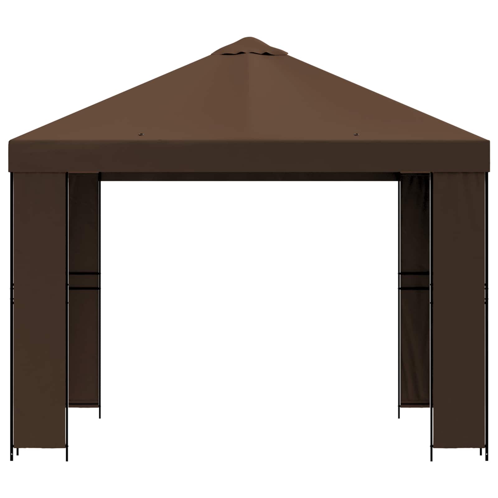 Paviljon 3 x 3 m Pruun Polüester ja teras 190 gsm