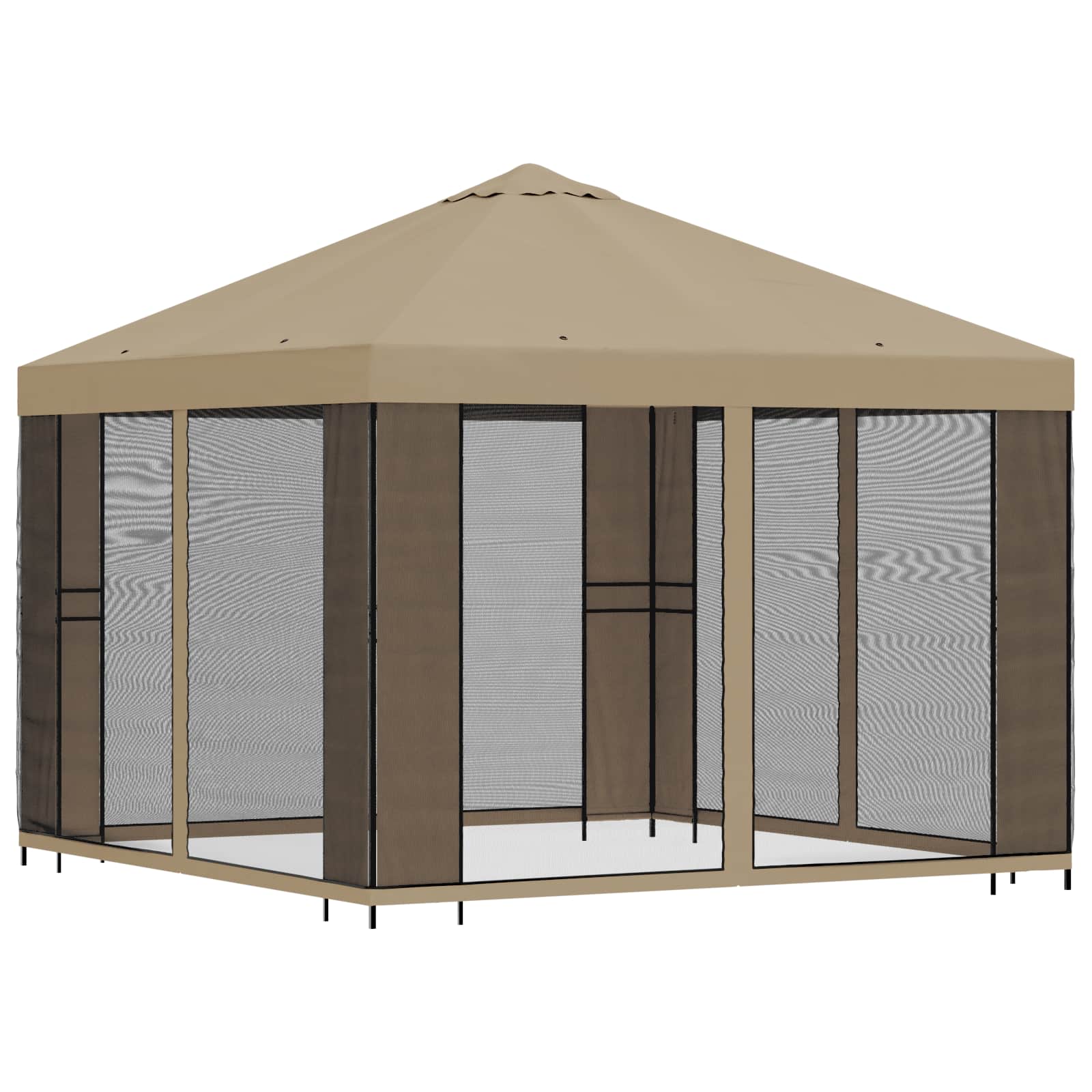 Aia telk külgseintega 3 x 3 m Beež Polüester ja teras 190 gsm
