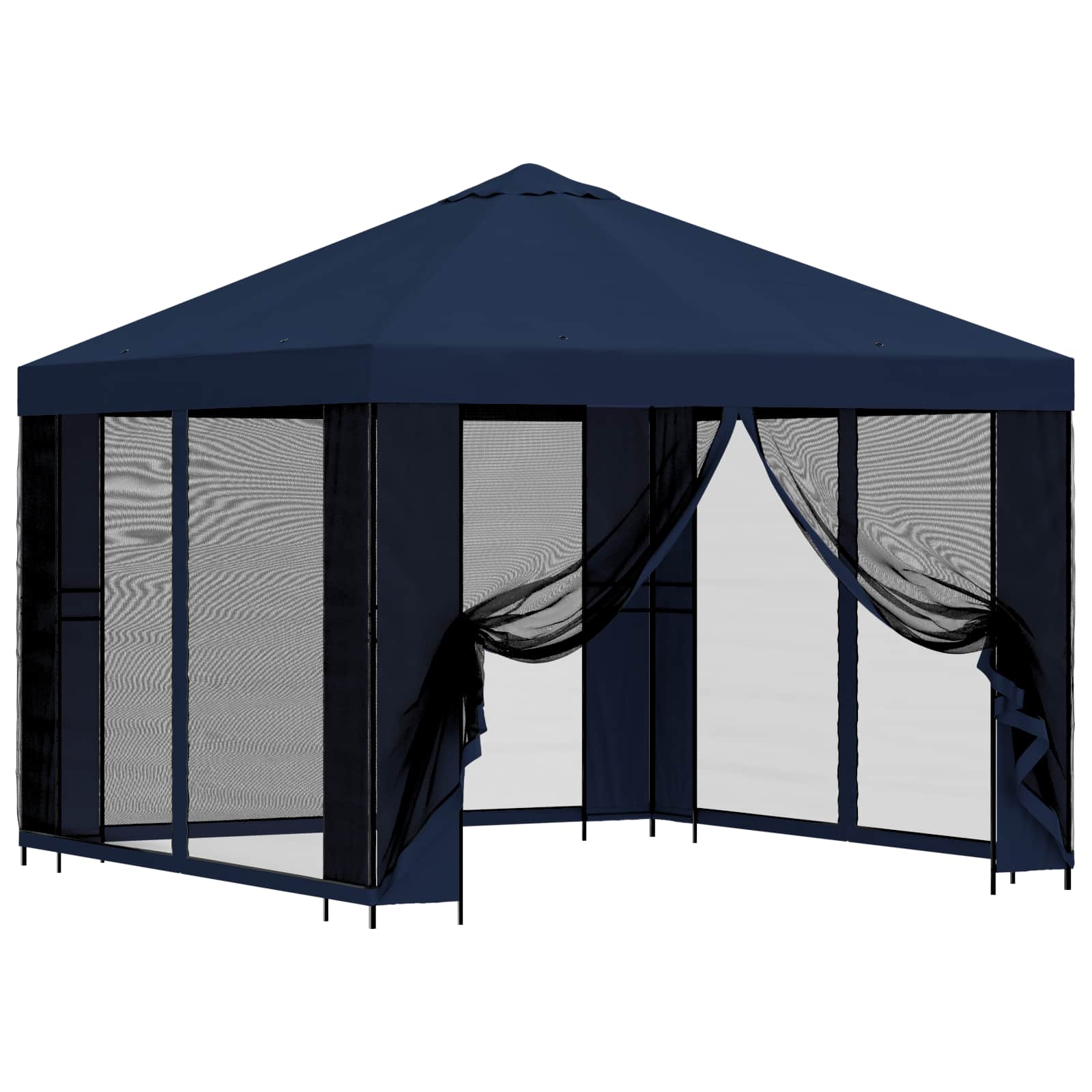 Aia telk külgseintega 3 x 3 m Sinine Polüester ja teras 190 gsm