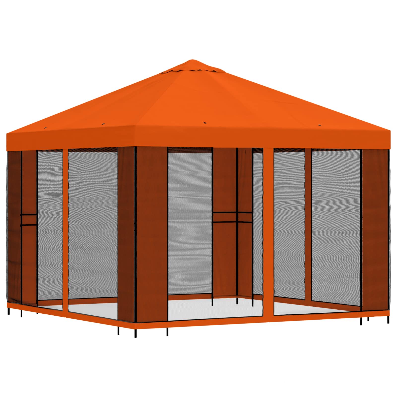 Aia telk külgseintega 3 x 3 m Oranž Polüester ja teras 190 gsm