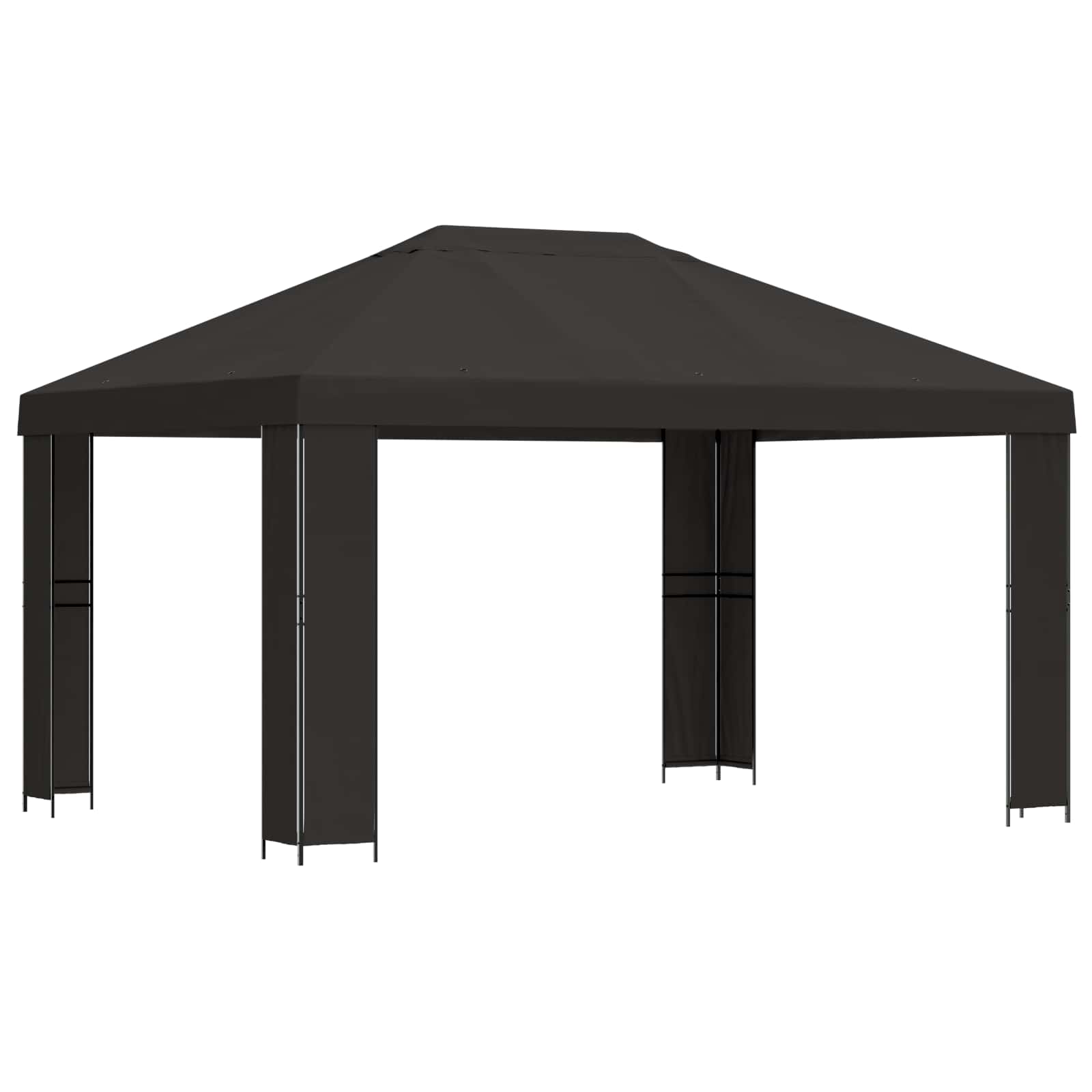 Paviljon 4 × 3 m Antratsiit Polüester ja teras 190 gsm