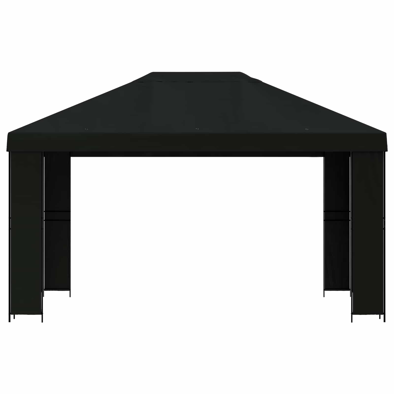Paviljon 4 × 3 m Must Polüester ja teras 190 gsm