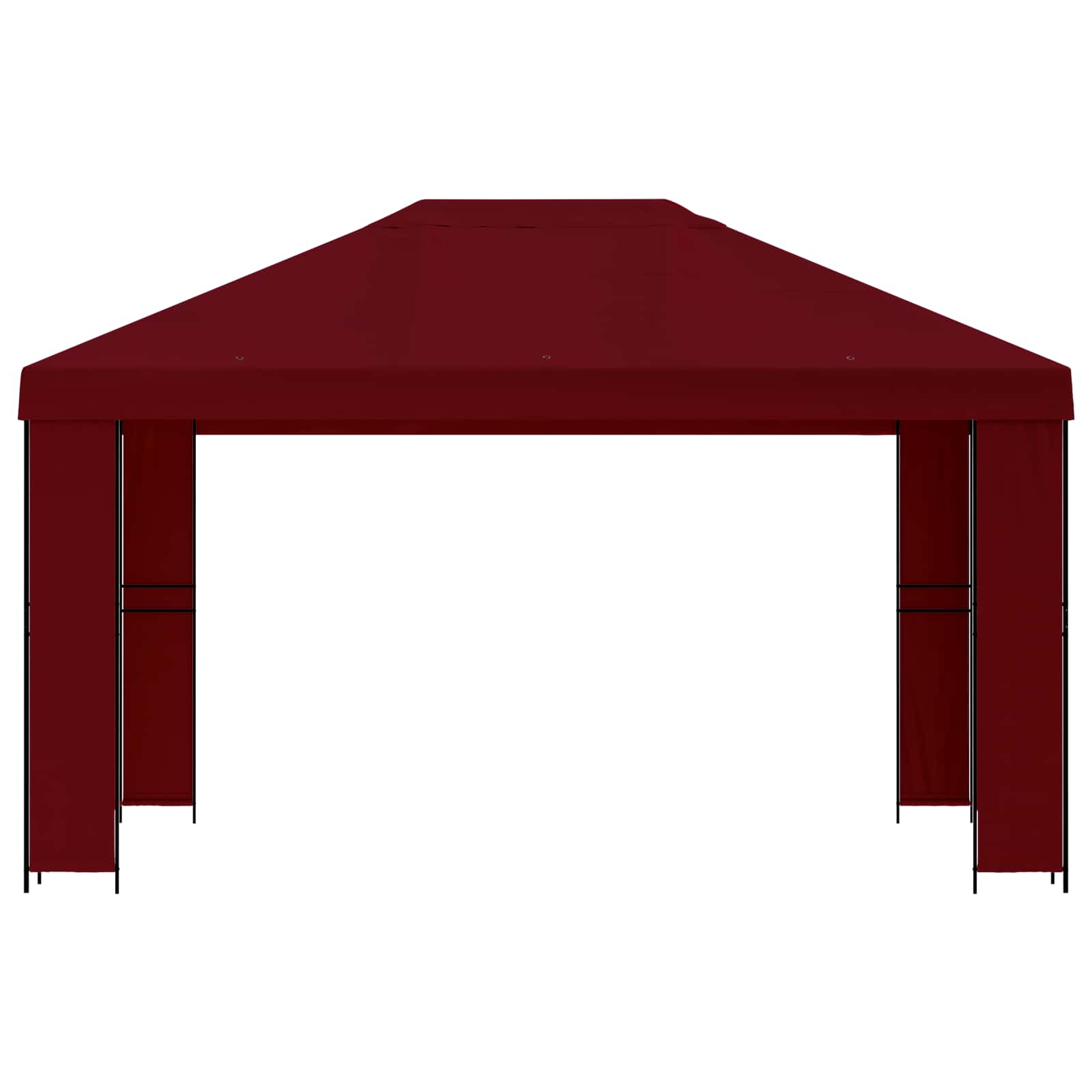 Paviljon 4 × 3 m Veinipunane Polüester ja teras 190 gsm