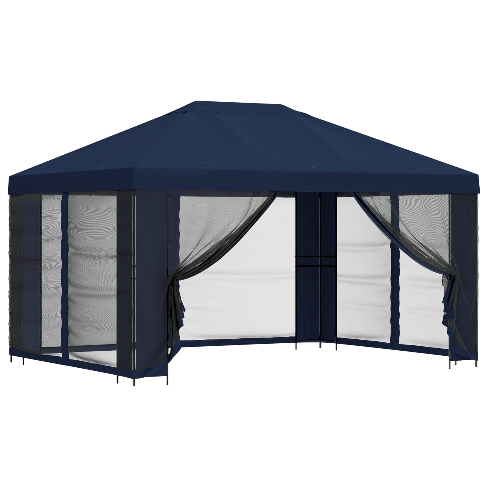 Aia telk külgseintega 4 × 3 m Sinine Polüester ja teras 190 gsm
