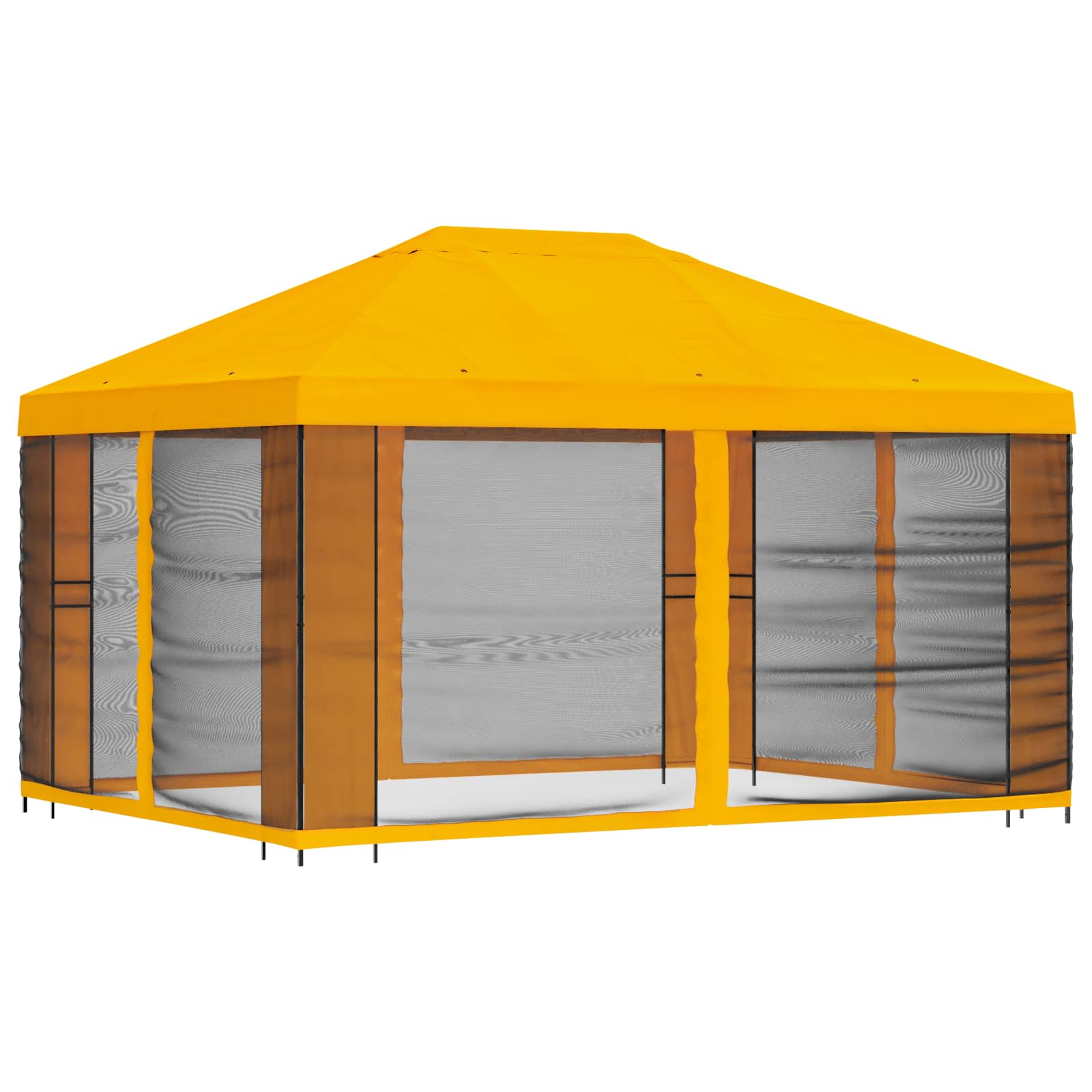 Aia telk külgseintega 4 × 3 m Kollane Polüester ja teras