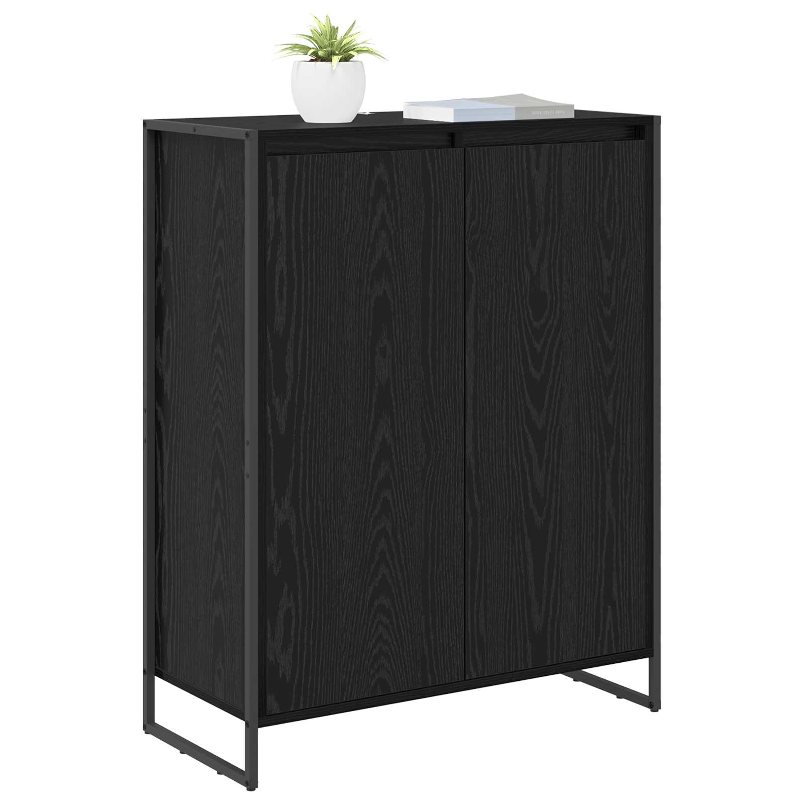 Kinga kapp ladustamisega Must tamm 79 x 36 x 100 cm Tehispuit