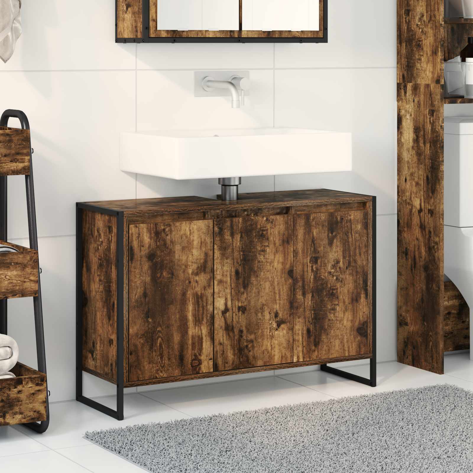 Vannitoa kapp Suitsu tamm 90 x 30 x 60 cm Tehispuit