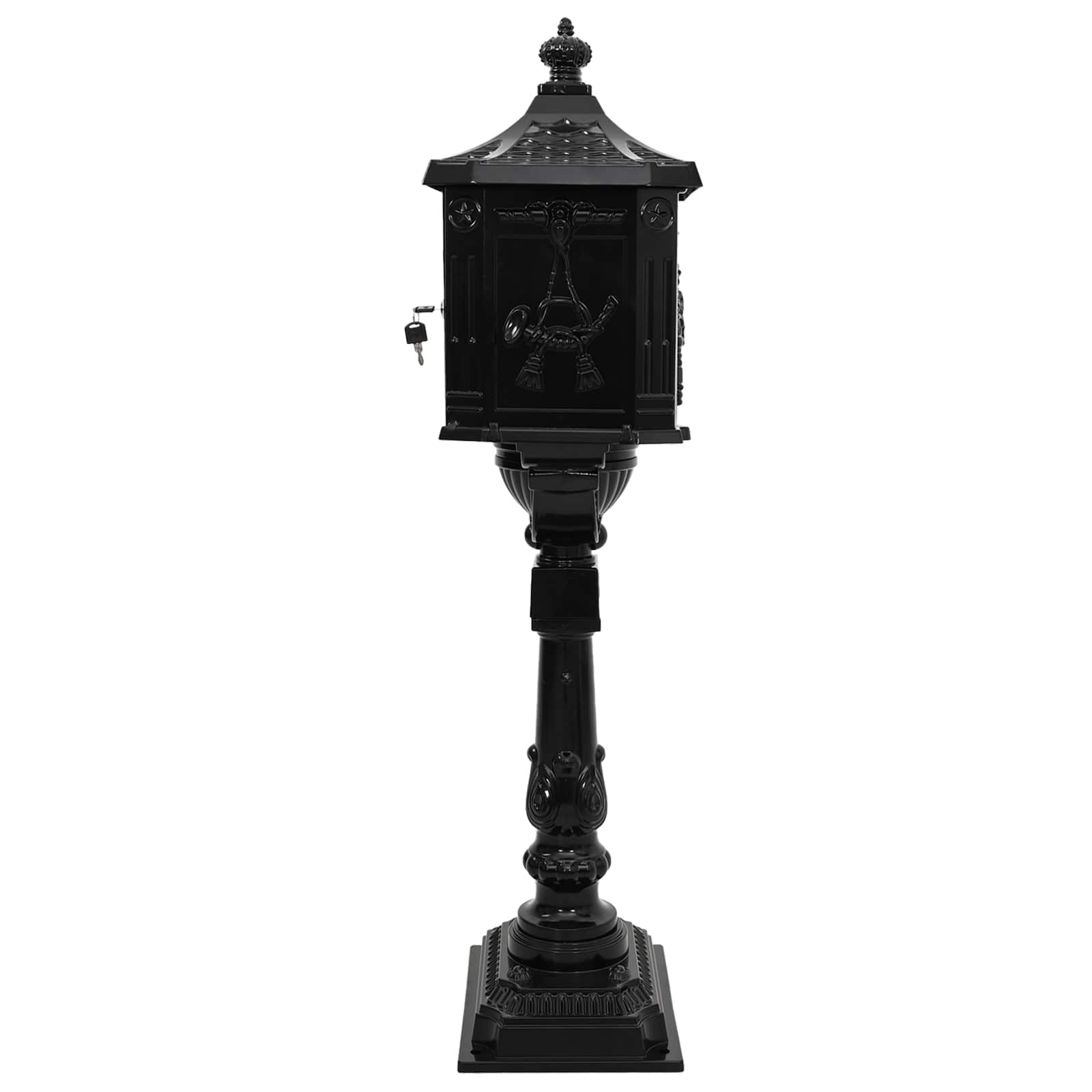 Seisev Postkast Must 42,5 x 29,5 x 117 cm Valatud alumiinium