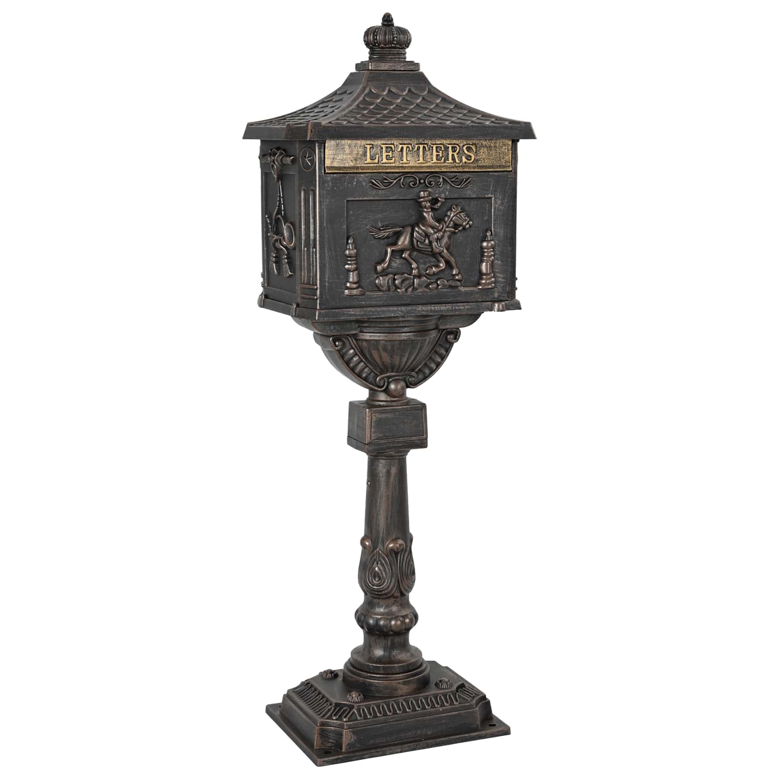 Seisev Postkast ladustamisega Pronksjas 42,5 x 29,5 x 117 cm