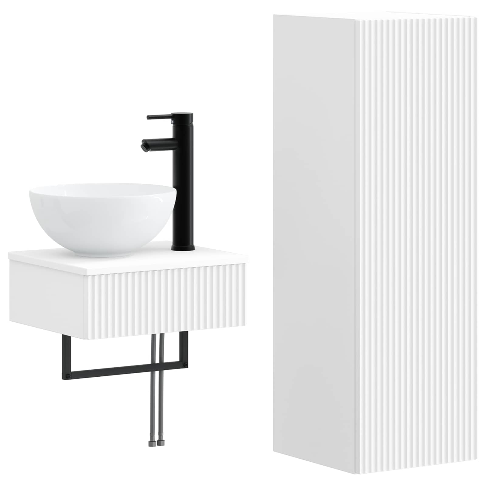 Vannitoa mööbleset 2 tk Valge 33 x 34,5 x 100 cm Tehispuit