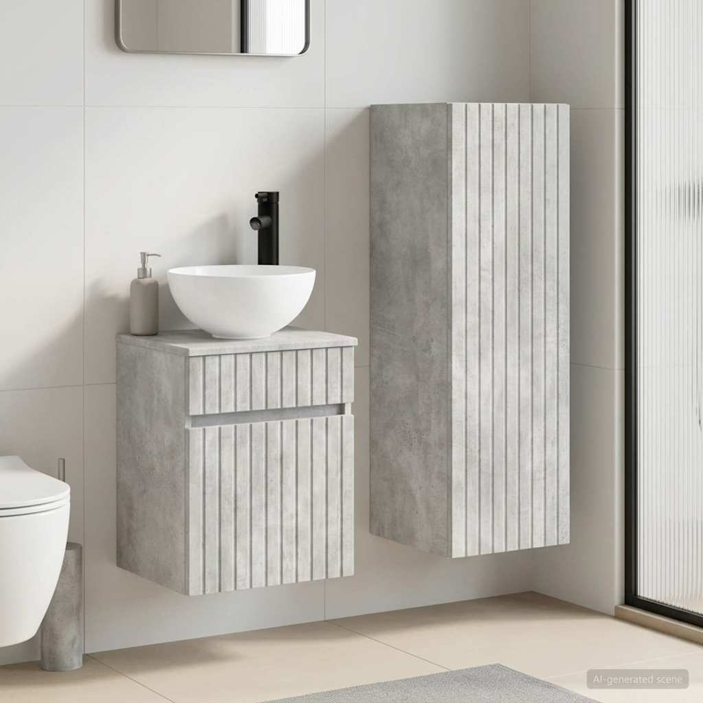 Vannitoa mööbleset 2 tk Betoonhall 33 x 34,5 x 100 cm Tehispuit