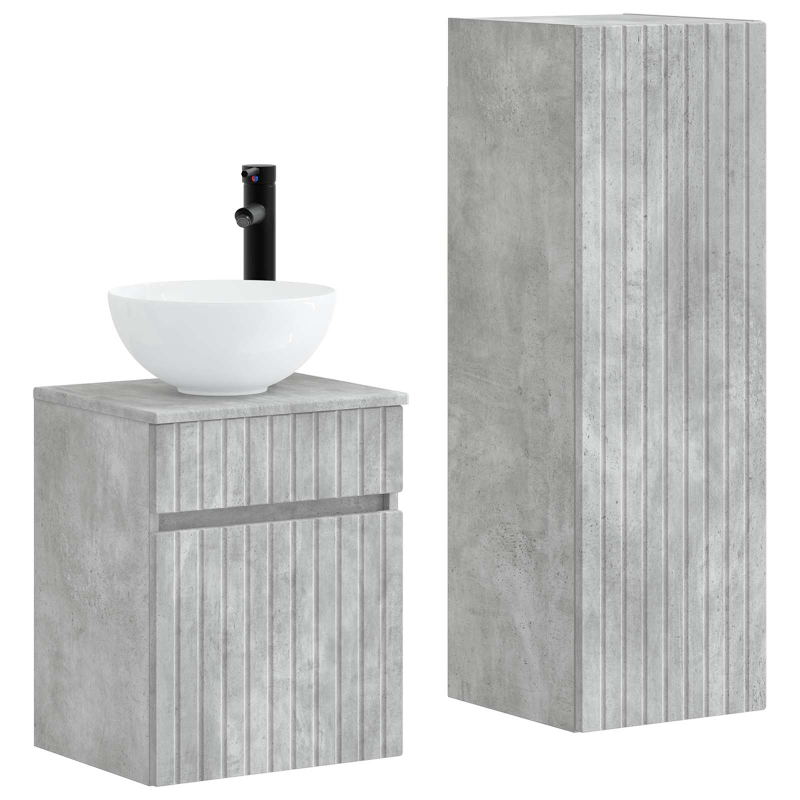 Vannitoa mööbleset 2 tk Betoonhall 33 x 34,5 x 100 cm Tehispuit