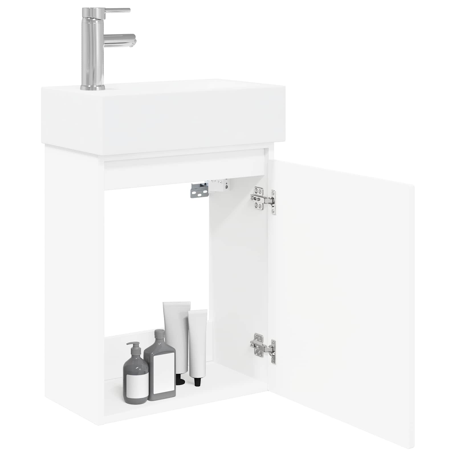 Vannitoa vanity üksus koos segistiga Valge 45,5 x 22,5 x 84 cm