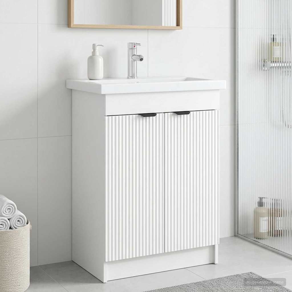 Vannitoa all oleva kraani kapp Valge 56 x 37,5 x 81 cm