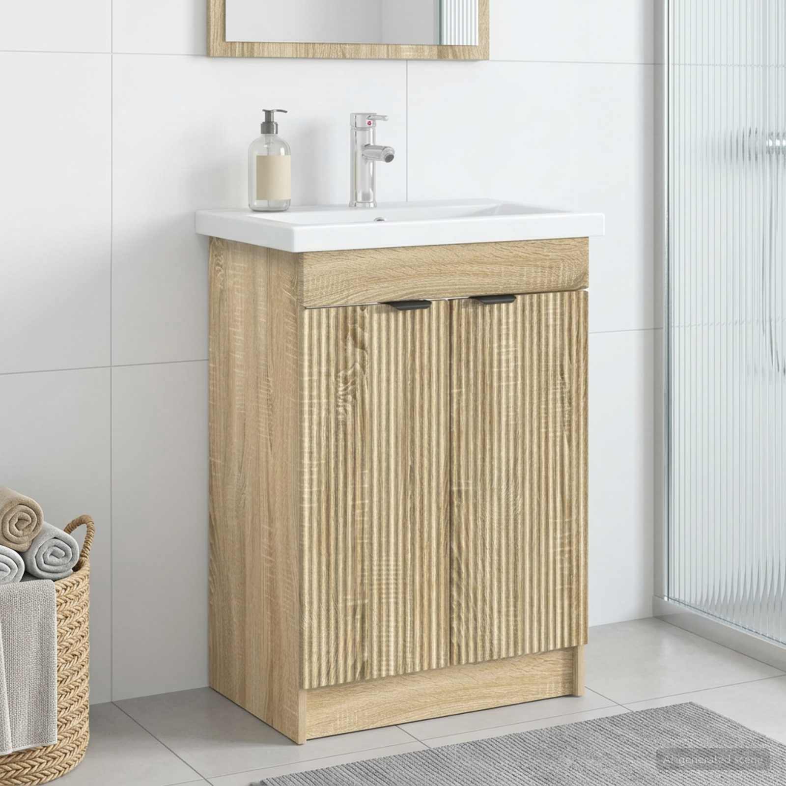 Vannitoa all oleva kraani kapp Sonoma tamm 56 x 37,5 x 81 cm