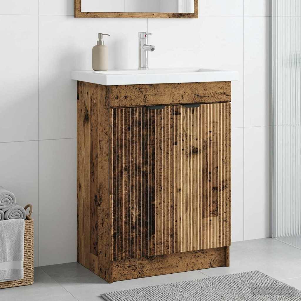 Vannitoa all oleva kraani kapp Vana puit 56 x 37,5 x 81 cm
