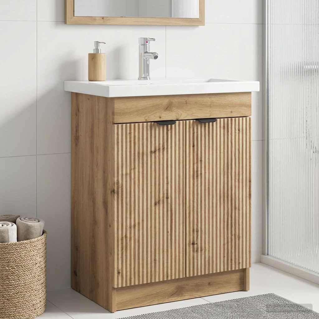Vannitoa all oleva kraani kapp Artisan tamm 56 x 37,5 x 81 cm