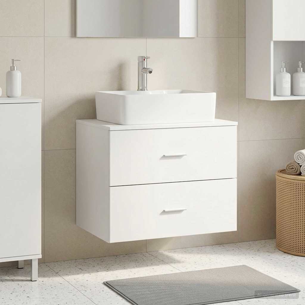 Seinale kinnitatav vannitoo kapp Valge 62,5 x 44,5 x 50 cm