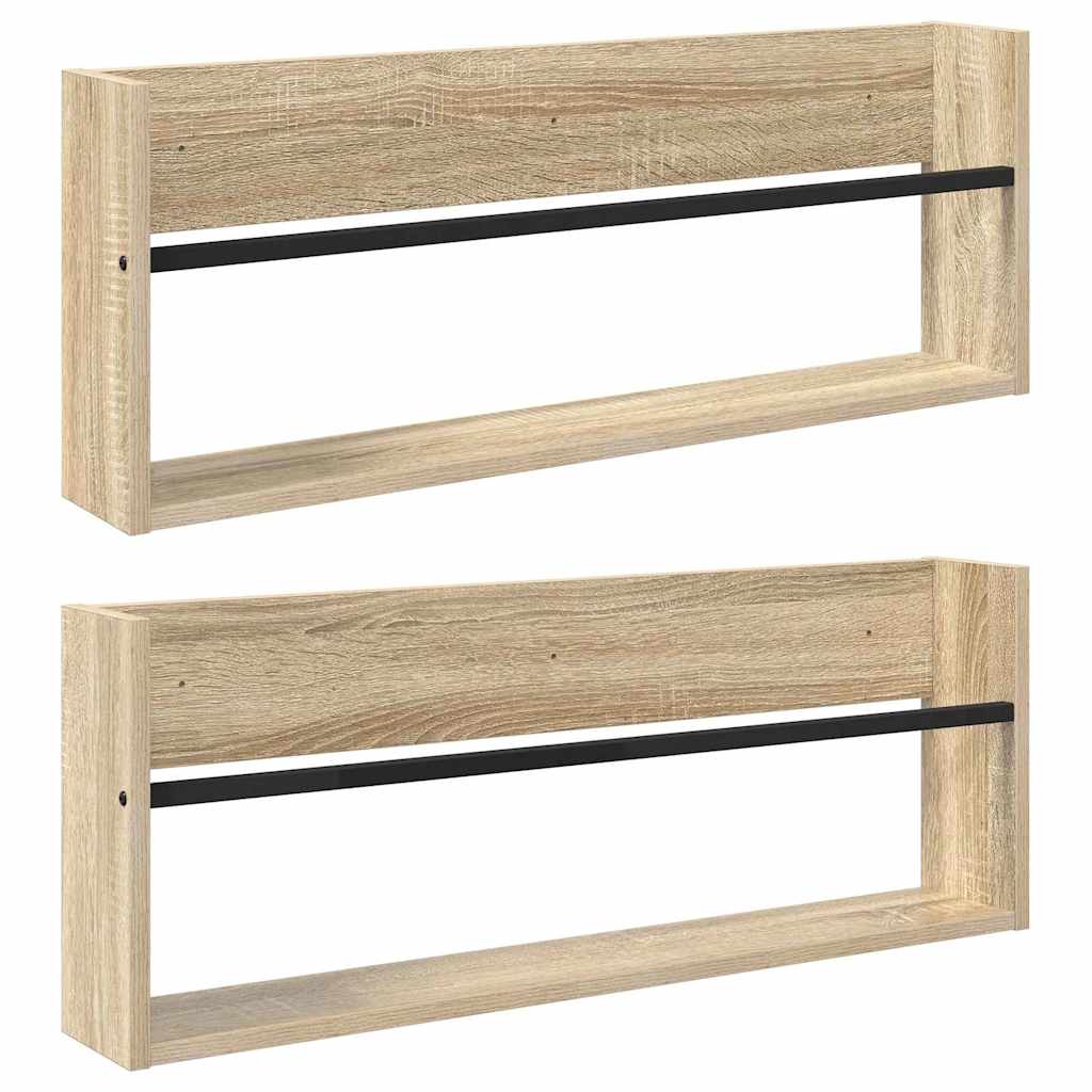 Ajakirja riiul 2 tk Sonoma tamm 80 x 12 x 30 cm Tehispuit