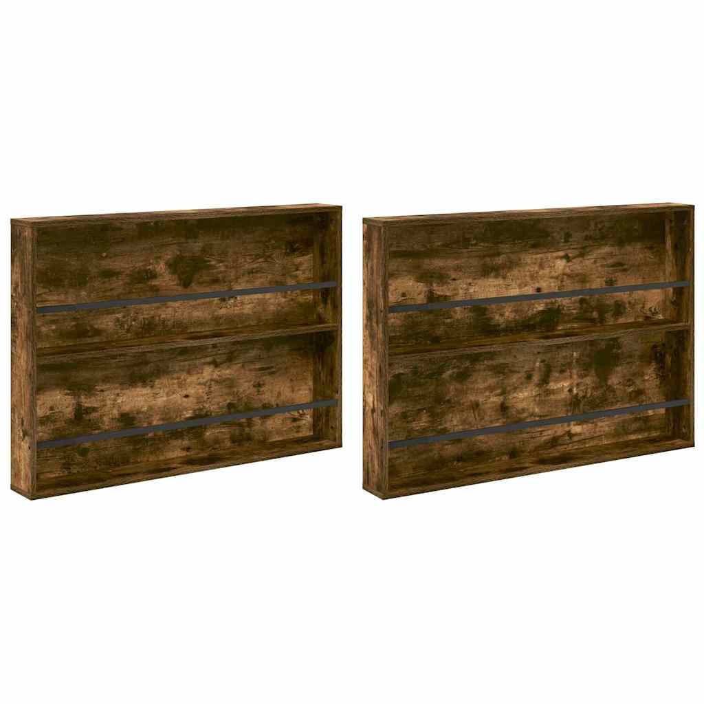 Ajakirja riiul riiuliga 2 tk Suitsutatud tamm 100 x 12 x 70 cm