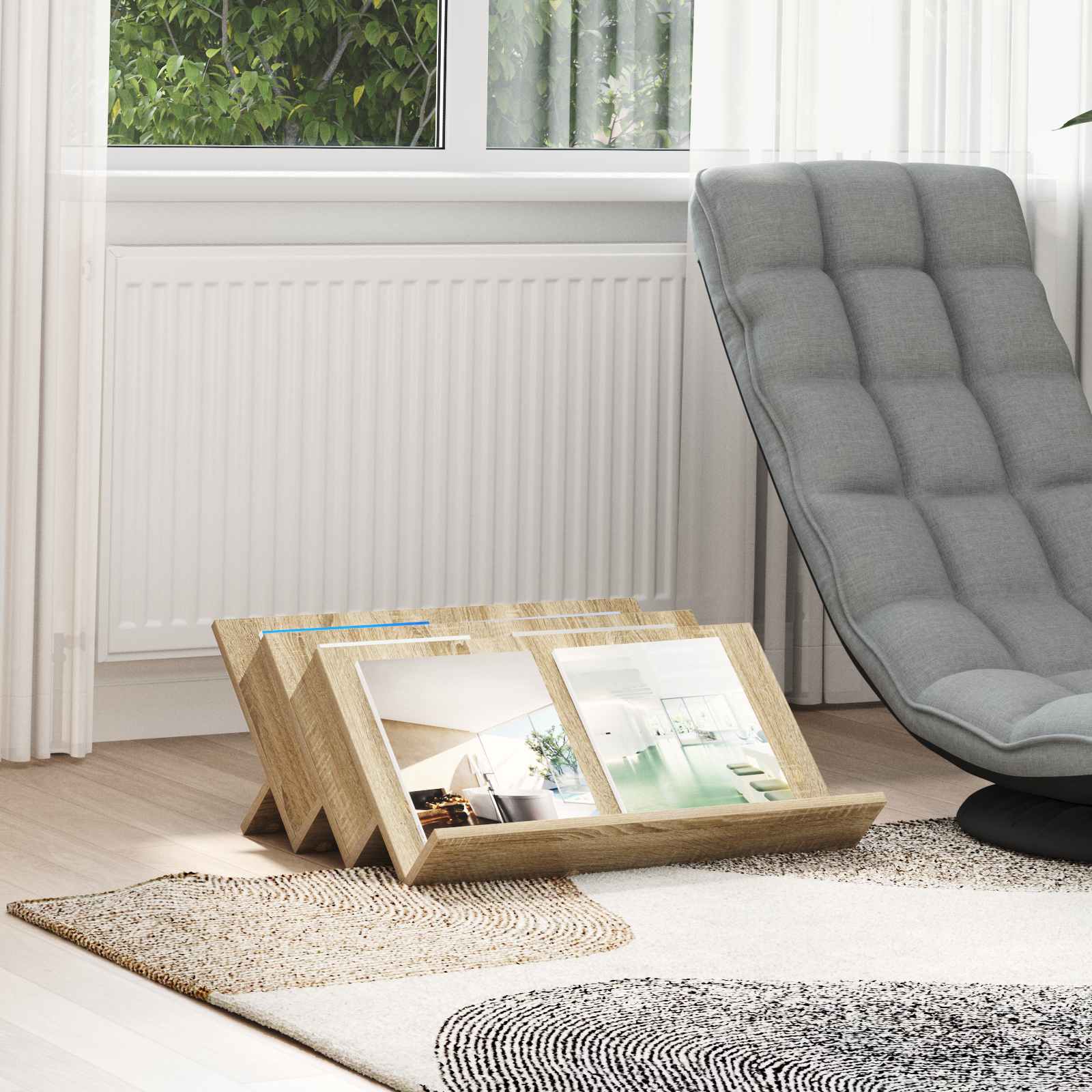 Ajakirja riiul riiuliga Sonoma tamm 65 x 53 x 28,5 cm Tehispuit