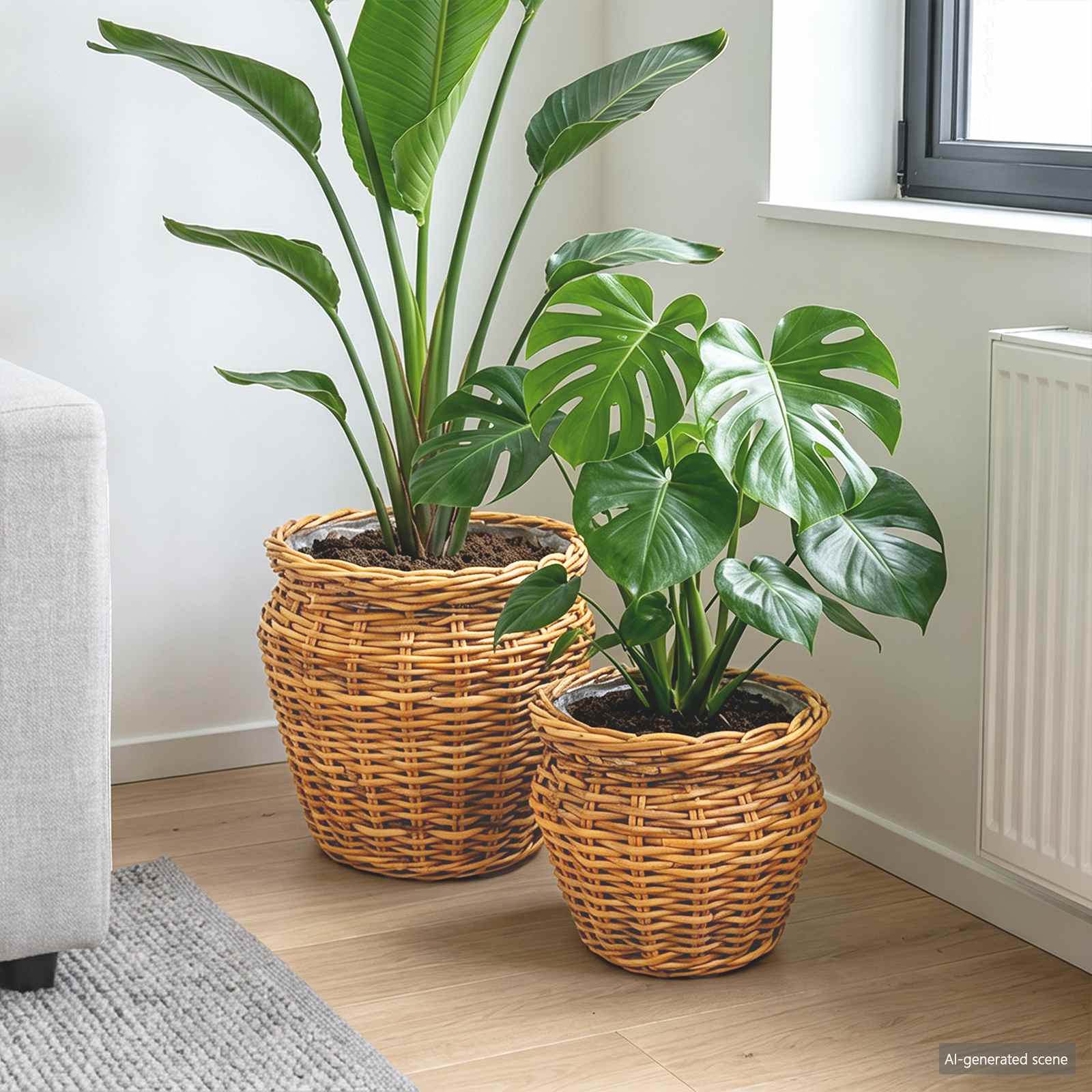 Istutuskorv GENDT 2 tk Looduslik pruun Kubu rattan
