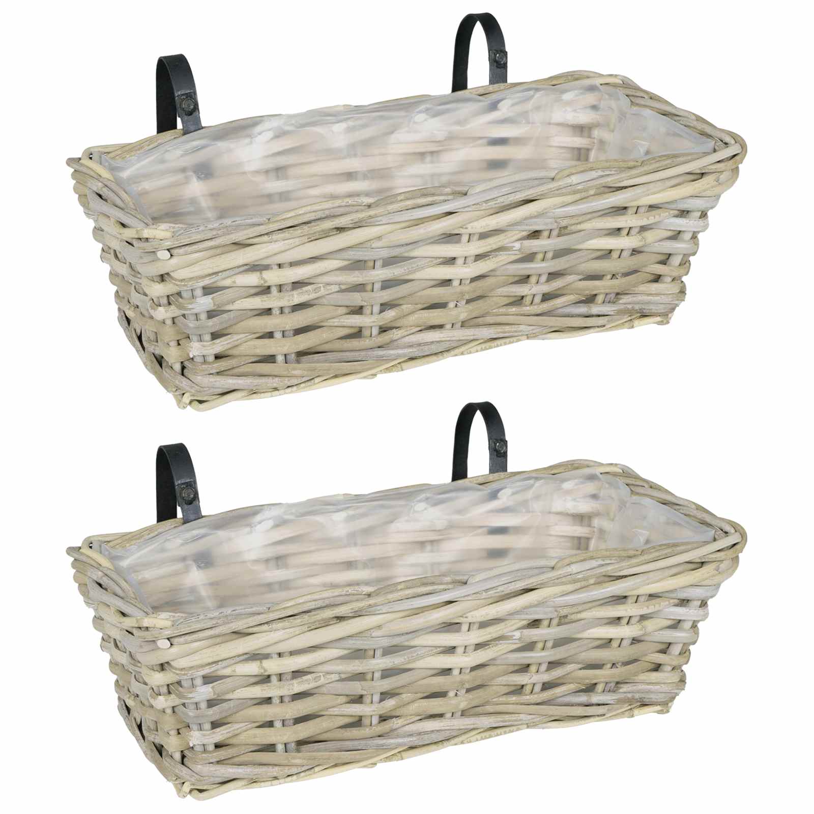 Rippuv Istutuskorv GENDT 2 tk Looduslik hall 48 x 22 x 15 cm