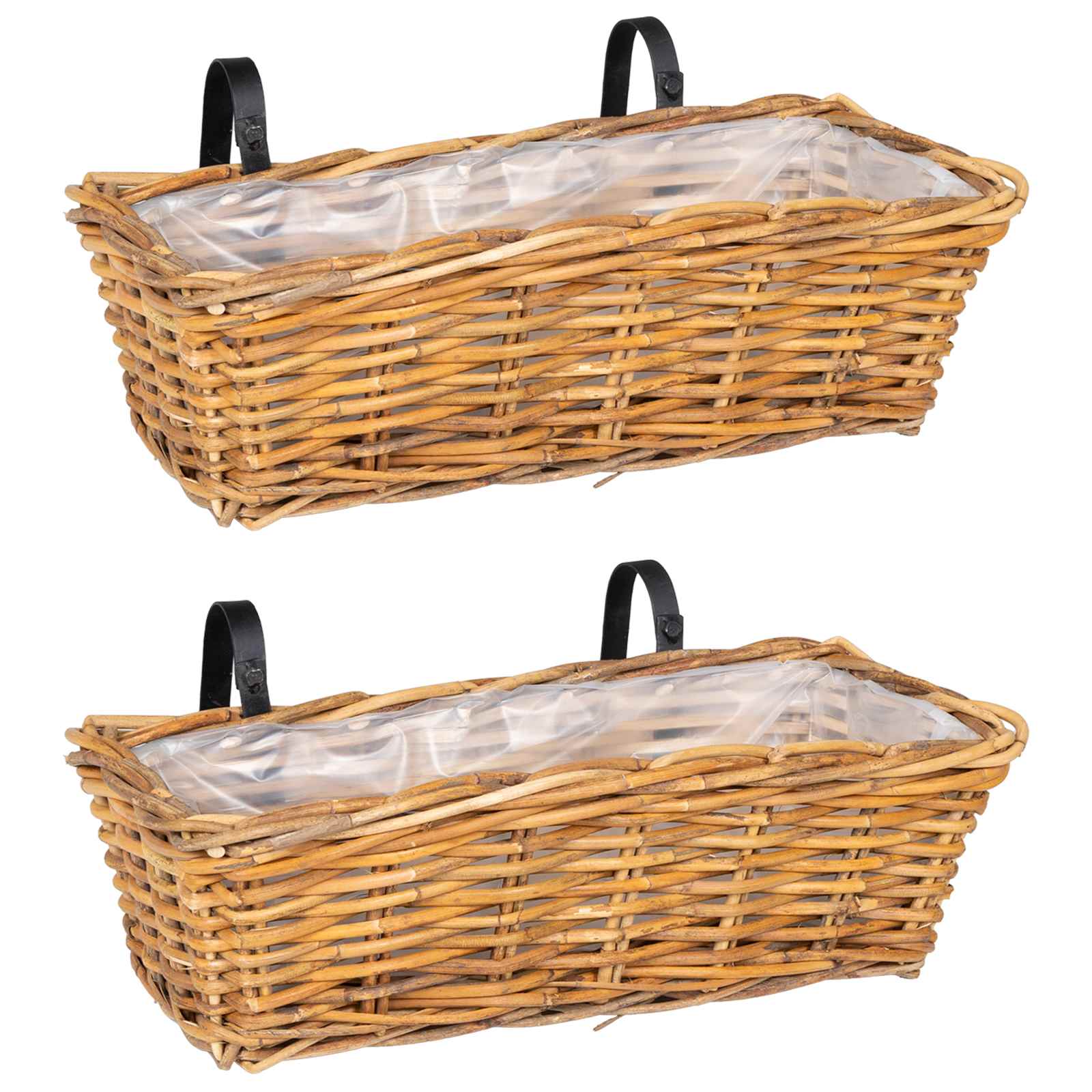 Rippuv Istutuskorv GENDT 2 tk Looduslik pruun 48 x 22 x 15 cm