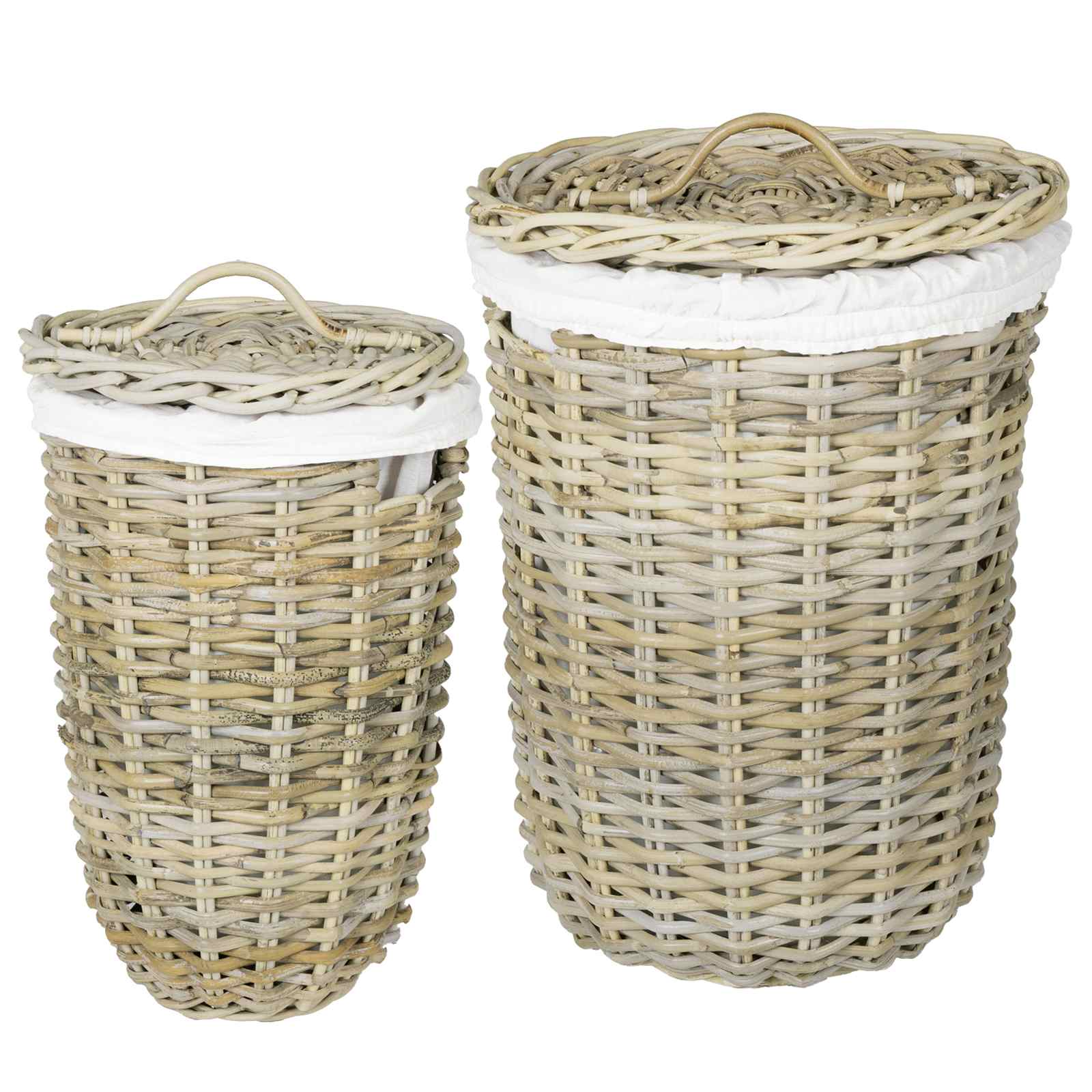 Pesukorv kaanega GENDT 2 tk Looduslik hall Kubu rattan