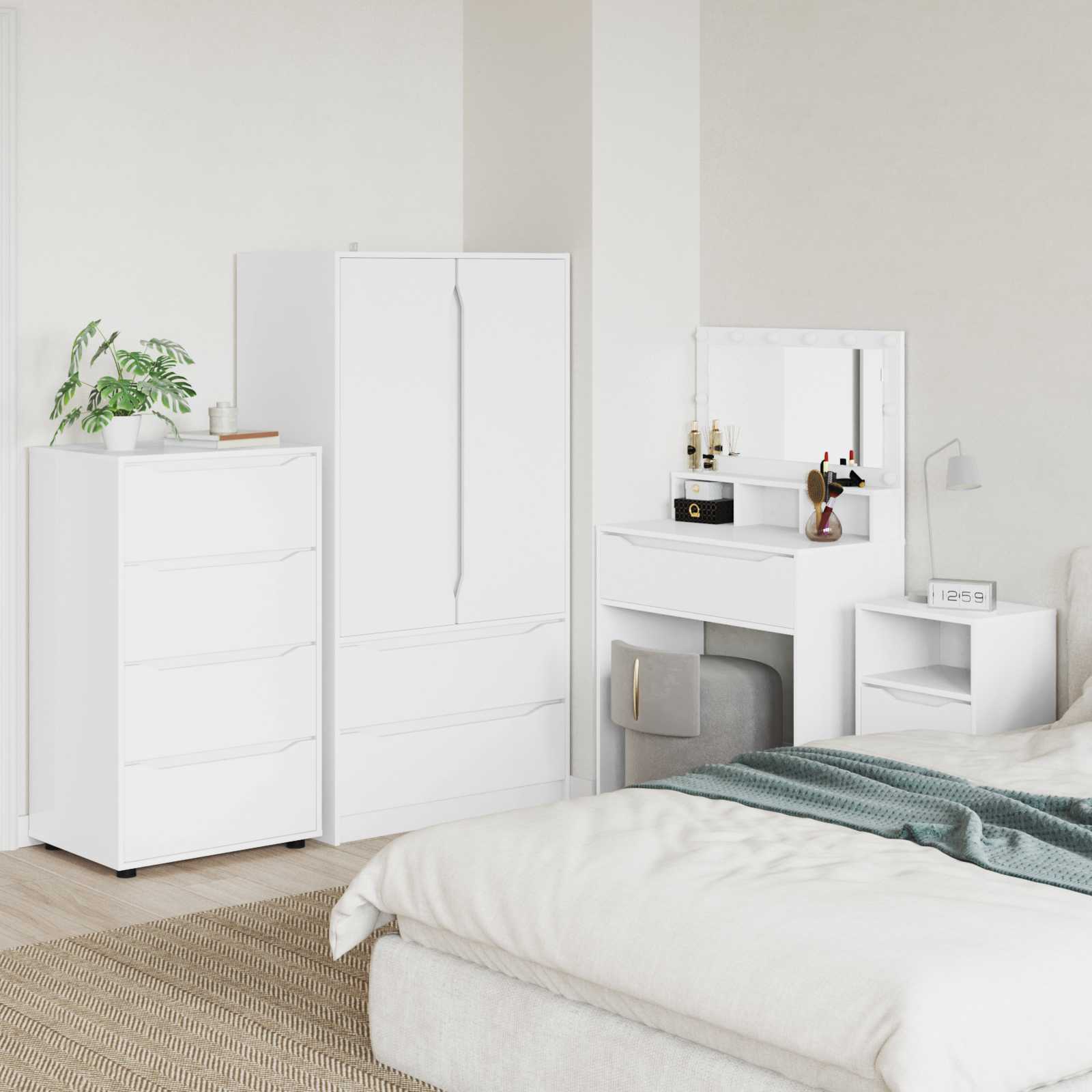 Ladustamiskapid 60 x 48 x 105 cm Tehispuit Valge