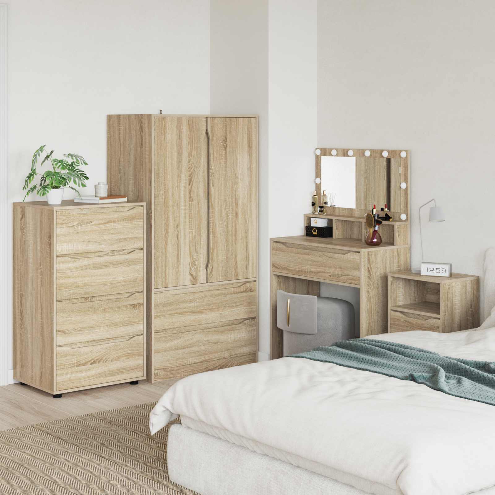 Ladustamiskapid 60 x 48 x 105 cm Tehispuit Sonoma tamm