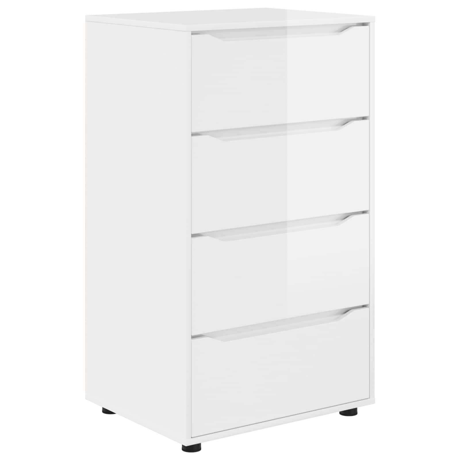 Ladustamiskapid 60 x 48 x 105 cm Tehispuit Kergelt läikiv valge