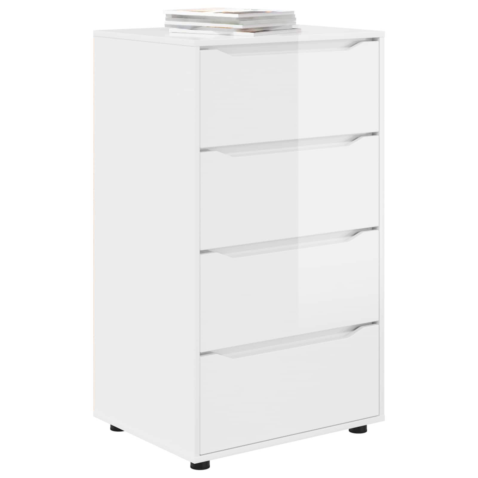 Ladustamiskapid 60 x 48 x 105 cm Tehispuit Kergelt läikiv valge