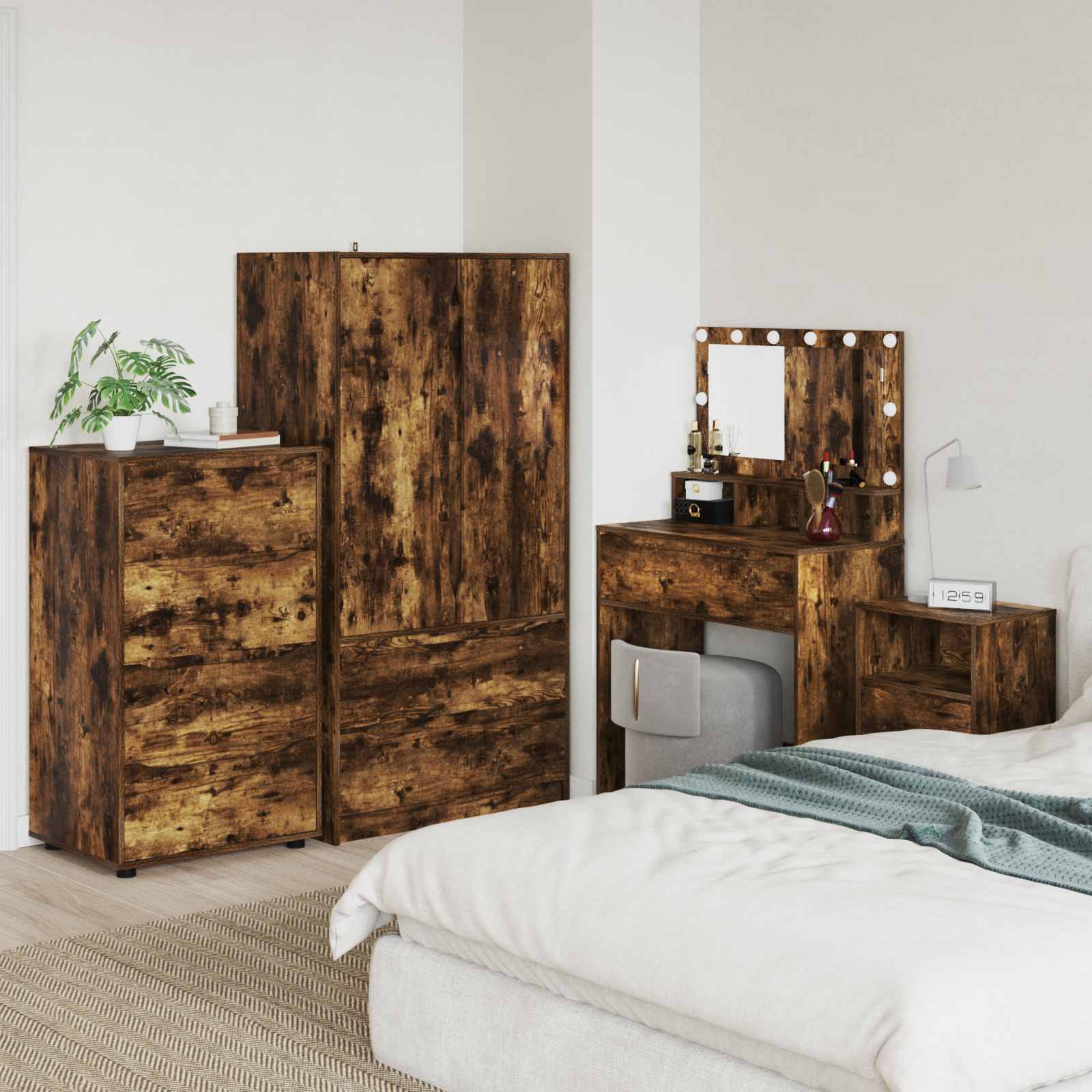 Ladustamiskapid 60 x 48 x 105 cm Tehispuit Suitsetatud tamm