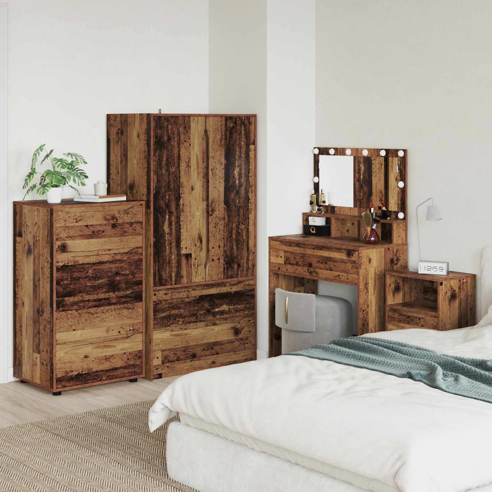 Ladustamiskapid 60 x 48 x 105 cm Tehispuit Vana puit