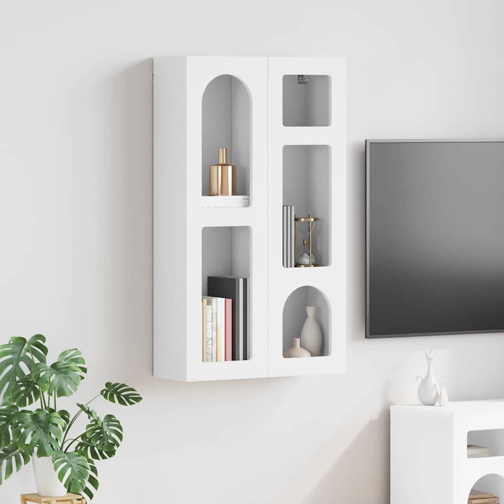 Seinakapp riiuliga ELST Valge 59 x 20 x 100 cm Tehispuit