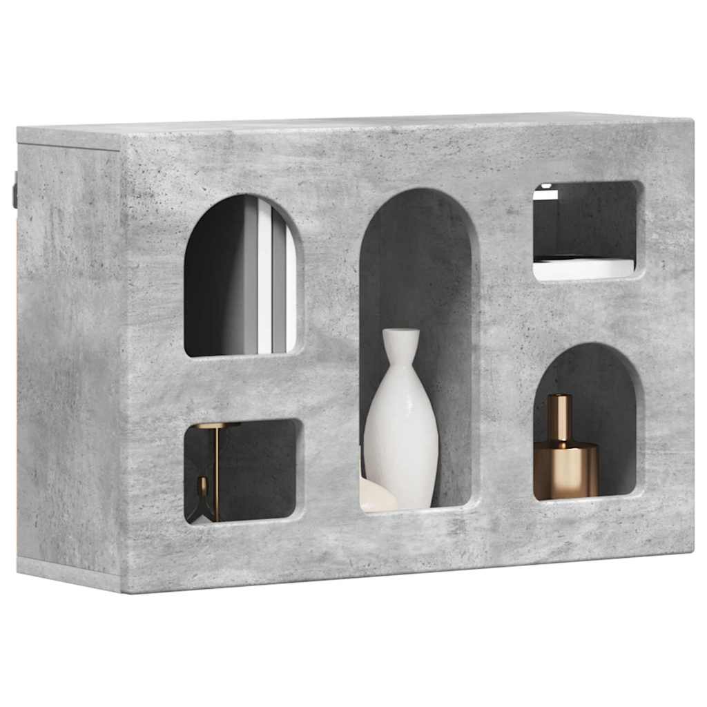 Seinakapp riiuliga ELST Betoonhall 60 x 20 x 40 cm Tehispuit