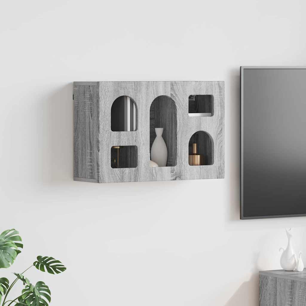 Seinakapp riiuliga ELST Hall Sonoma 60 x 20 x 40 cm Tehispuit