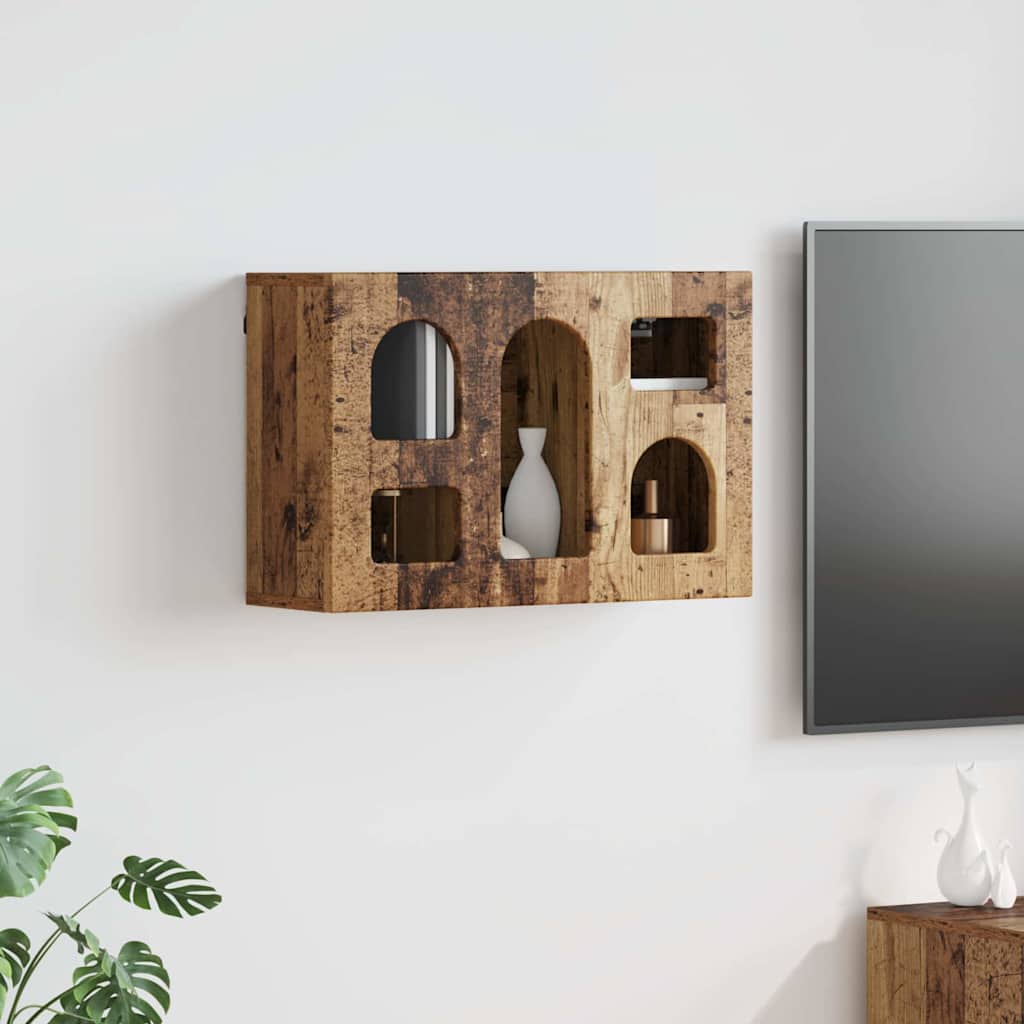 Seinakapp riiuliga ELST Vana puit 60 x 20 x 40 cm Tehispuit