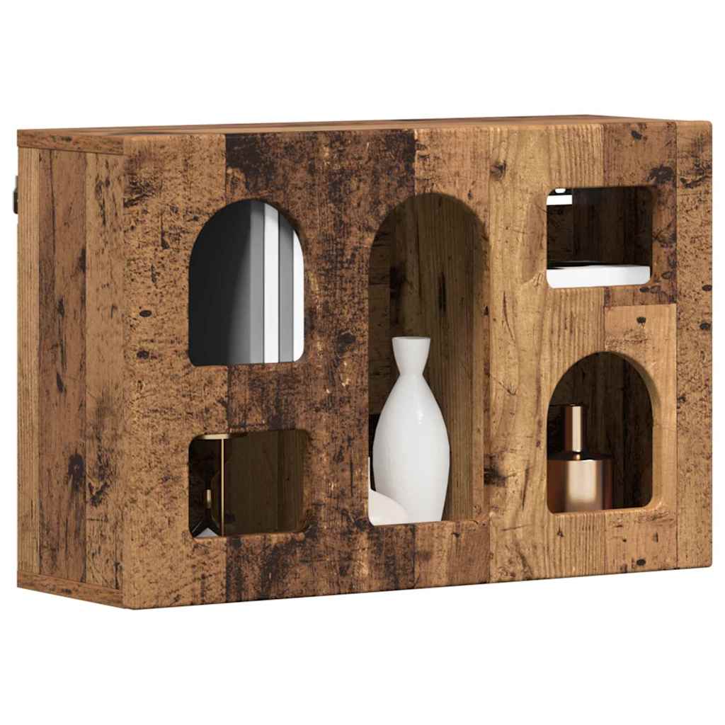Seinakapp riiuliga ELST Vana puit 60 x 20 x 40 cm Tehispuit